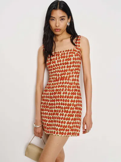 Reformation Celosia Linen Dress In Burgundy