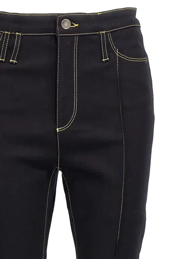 Nensi Dojaka Sheer Hem Tulle Jeans In Black