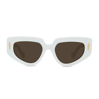 Loewe Anagram Geometric Acetate Sunglasses In White