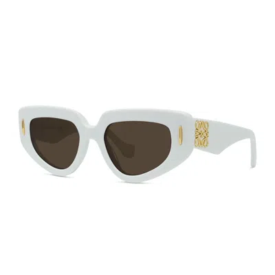 Loewe Anagram Geometric Acetate Sunglasses In White