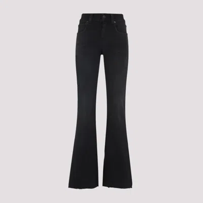 Balenciaga Flared Trousers With High Waist And Raw Hem