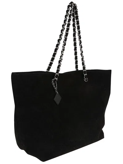 Tory Burch Textured Black Shoulder Bag With Chain Strap
