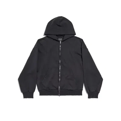Balenciaga Relaxed Fit Zip-up Hoodie With Bold Logo Detail