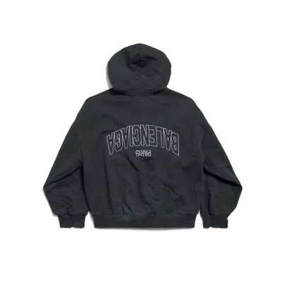 Balenciaga Relaxed Fit Zip-up Hoodie With Bold Logo Detail