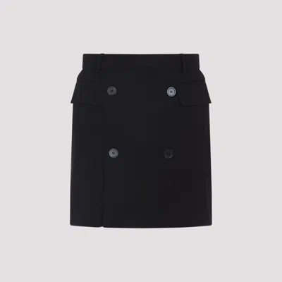 Balenciaga Tailored Black Skirt With Double-breasted Buttons In Black