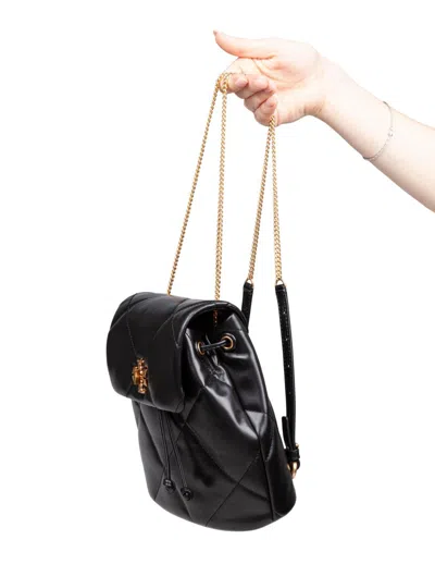 Tory Burch Kira Diamond Leather Mini Backpack Black