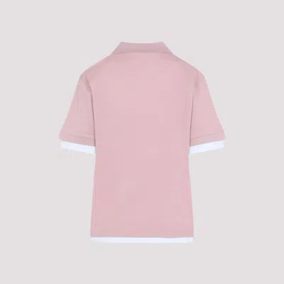 Prada Classic Polo T-shirt With Contrasting Trim In Pink