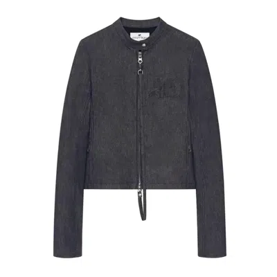 Courrèges City Denim Jacket In Black