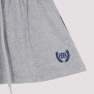 Balenciaga Relaxed Fit Grey Cotton Skirt With Adjustable Waistband In Blue