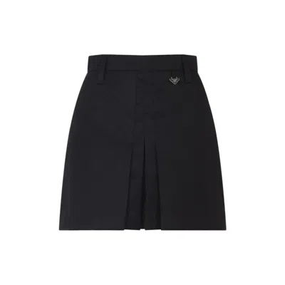 Prada Pleated Recycled Polyamide Skirt With Tailored Fit