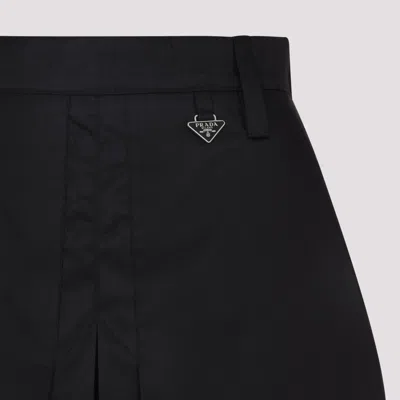Prada Pleated Recycled Polyamide Skirt With Tailored Fit
