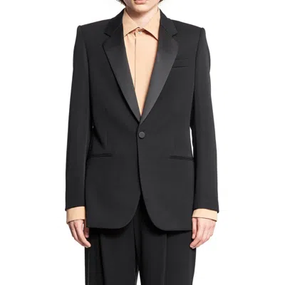 Saint Laurent Wool Blazer With Back Vent And Front Pockets In Black