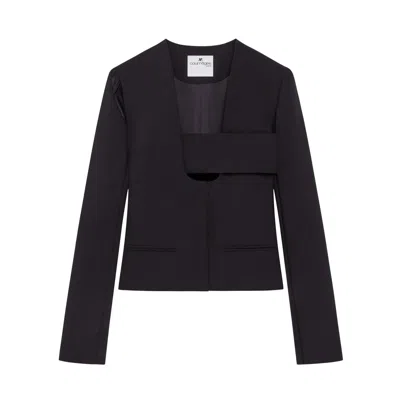 Courrèges Infinity Polywool Jacket In Black