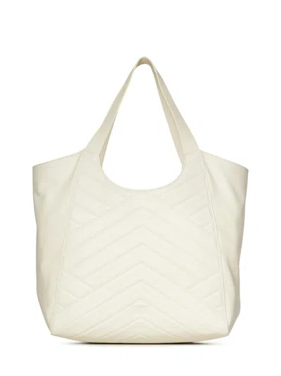 Pinko Puzzle-quilted Leather Shopper Bag With Logo Plate