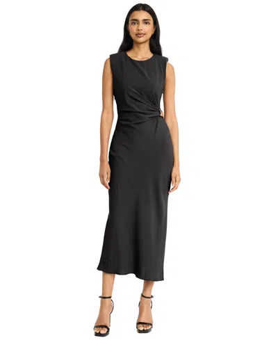 Donna Morgan For Maggy Ruched Side Slit Tank Midi Dress