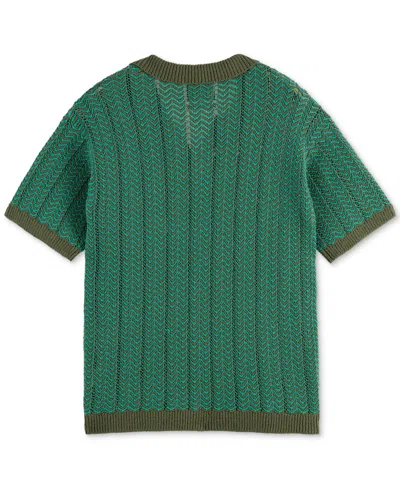 Scotch & Soda Chevron Regular Fit Short Sleeve Sweater
