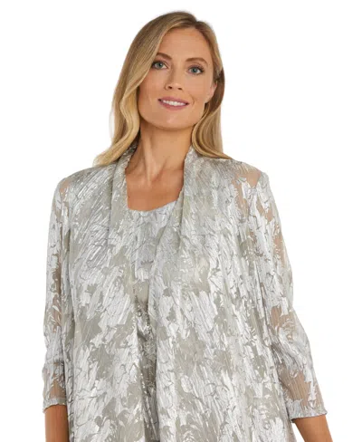 R & M Richards Petite Metallic Swing Jacket, Tank And Pants 3-pc. Set
