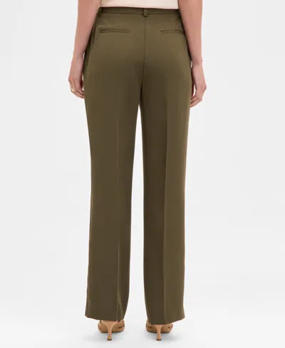 Tahari Asl Women's Brushed Woven Mid-rise Flared Pants