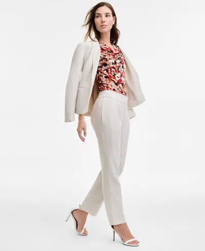 Kasper Women's Stretch Crepe Slim Leg Pant, Regular & Petite Sizes In White