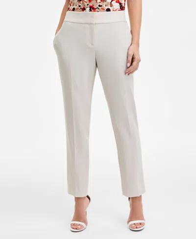 Kasper Women's Stretch Crepe Slim Leg Pant, Regular & Petite Sizes In White