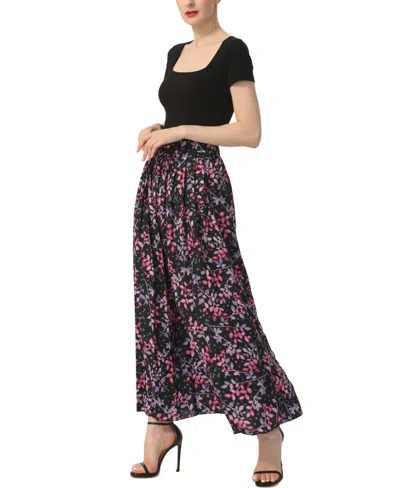 Kimi & Kai Women's Print Box Pleat Maxi Skirt