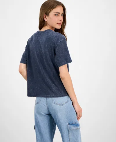 Rebellious One Juniors' London Mineral Wash Graphic T-shirt