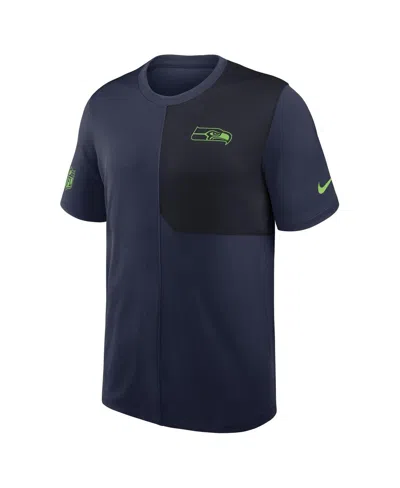 Nike Seattle Seahawks Sideline Coach  Men's Dri-fit Nfl Top In Blue
