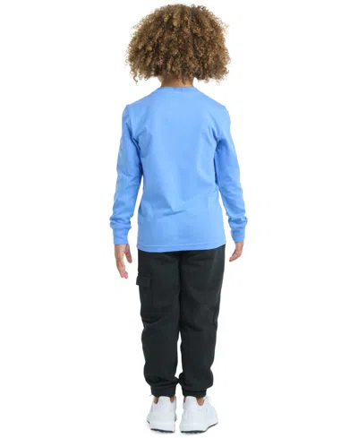 Adidas Originals Toddler & Little Boys Long-sleeve Graphic T-shirt & Elastic-waistband Cargo Jogger Pants, 2 Piece Se In Blue