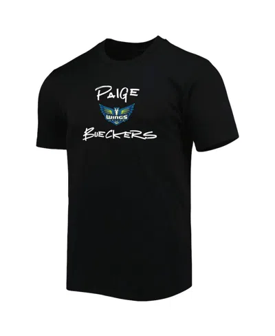 Round21 Men's And Women's Paige Bueckers Black Dallas Wings 2025 Wnba Draft Name Number T-shirt