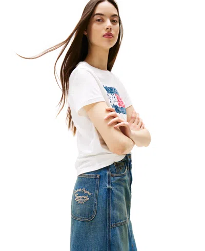 Tommy Jeans Women's Claire Cotton Front-slit Denim Midi Skirt