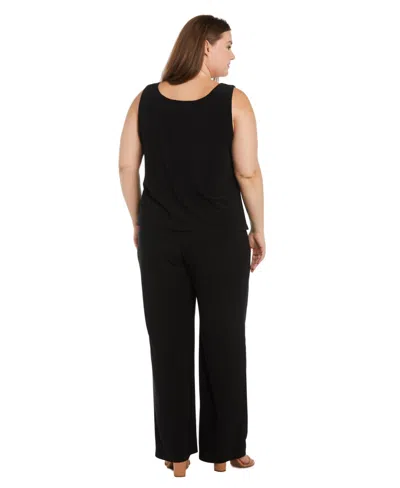 R & M Richards Plus Size Jacket, Necklace Top & Pant Set
