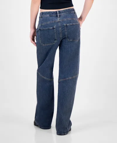 Celebrity Pink Juniors' Slouchy Skater Wide-leg Jeans In Blue