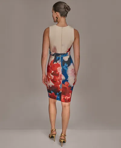 Donna Karan New York Keyhole Front Sleeveless Sheath Dress In Multi