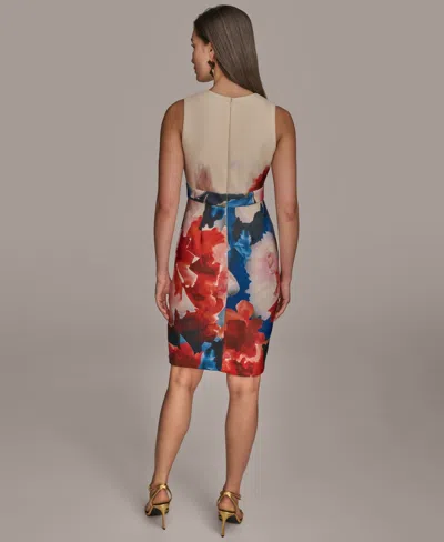 Donna Karan New York Keyhole Front Sleeveless Sheath Dress In Multi