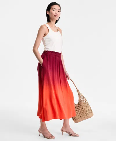Inc International Concepts Women's Dip-dyed Midi Skirt, Exclusively At Macy's