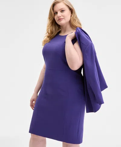 Kasper Plus Size Crewneck Sleeveless Sheath Dress