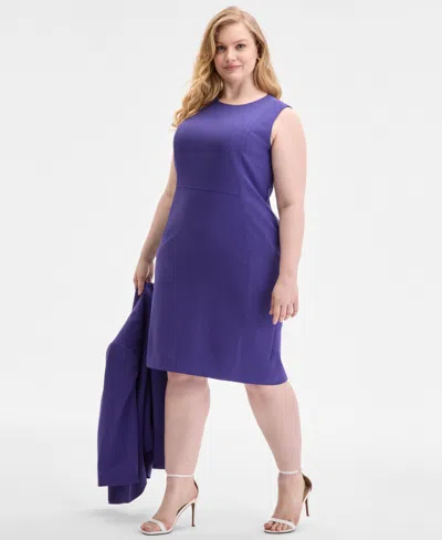 Kasper Plus Size Crewneck Sleeveless Sheath Dress