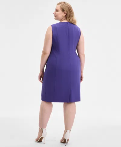 Kasper Plus Size Crewneck Sleeveless Sheath Dress