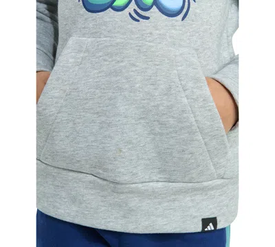 Adidas Originals Toddler & Little Boys Long-sleeve Graphic Fleece Pullover Hoodie & Jogger Pants, 2 Piece Set In Blue