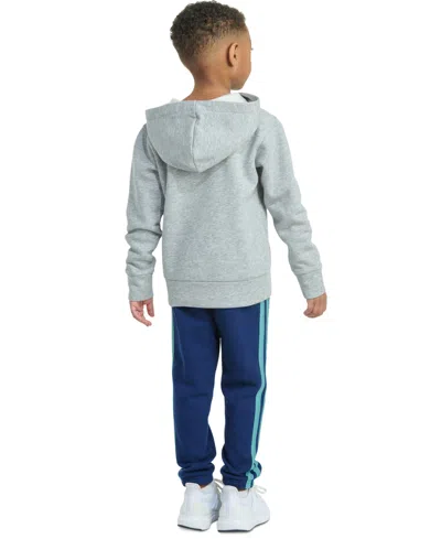 Adidas Originals Toddler & Little Boys Long-sleeve Graphic Fleece Pullover Hoodie & Jogger Pants, 2 Piece Set In Blue