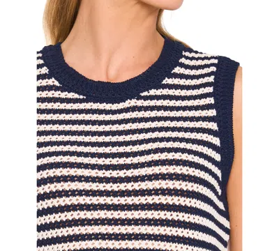 Cece Stripe Open Stitch Sweater Vest