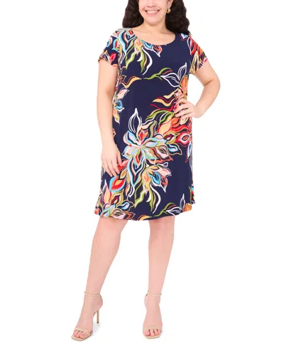 Msk Plus Size Short-sleeve Jersey Shift Dress