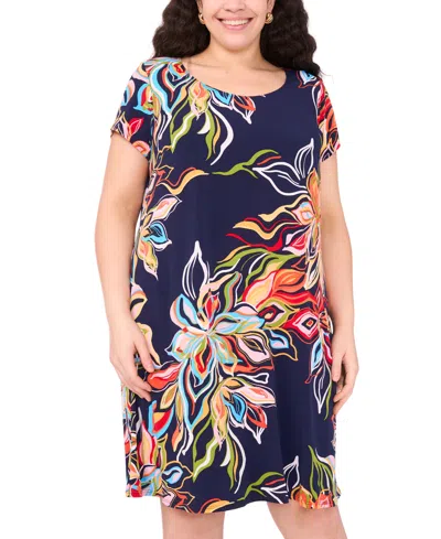 Msk Plus Size Short-sleeve Jersey Shift Dress