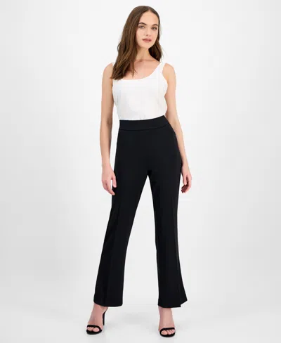 Kasper Women's High-rise Pull-on Flare Pants In Black