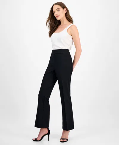 Kasper Women's High-rise Pull-on Flare Pants In Black