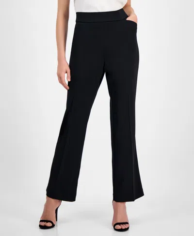 Kasper Women's High-rise Pull-on Flare Pants In Black