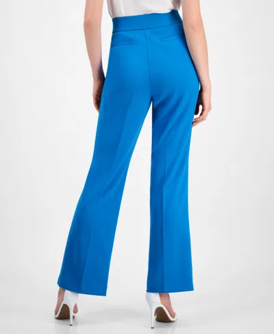 Kasper Women's High-rise Pull-on Flare Pants In Blue