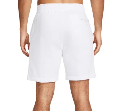 Under Armour Men's Rival Fleece 10" Drawstring Shorts In White