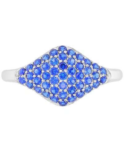 Macy's Lab-created Blue Sapphire Rhombus Cluster Ring (1-3/8 Ct. T.w.) In Sterling Silver