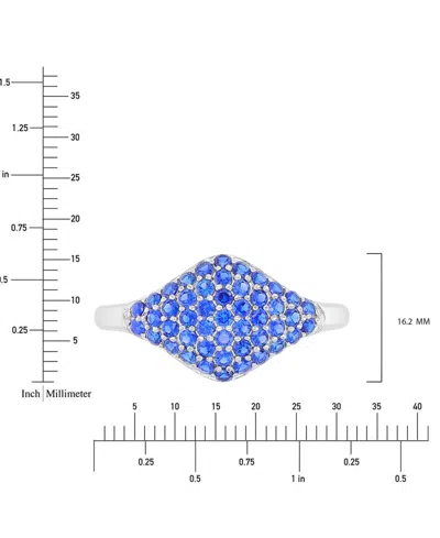 Macy's Lab-created Blue Sapphire Rhombus Cluster Ring (1-3/8 Ct. T.w.) In Sterling Silver